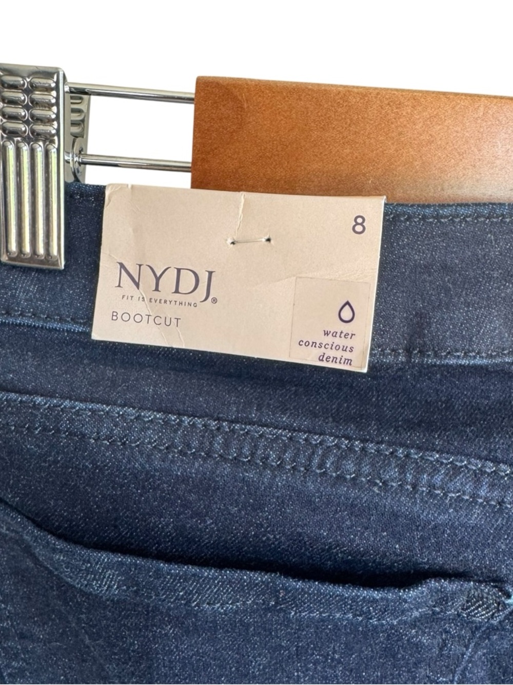 NYDJ - NWT Barbara Bootcut Jeans Dark Wash Lift Tuck Stretch Denim Sz 8 - Picture 7 of 10
